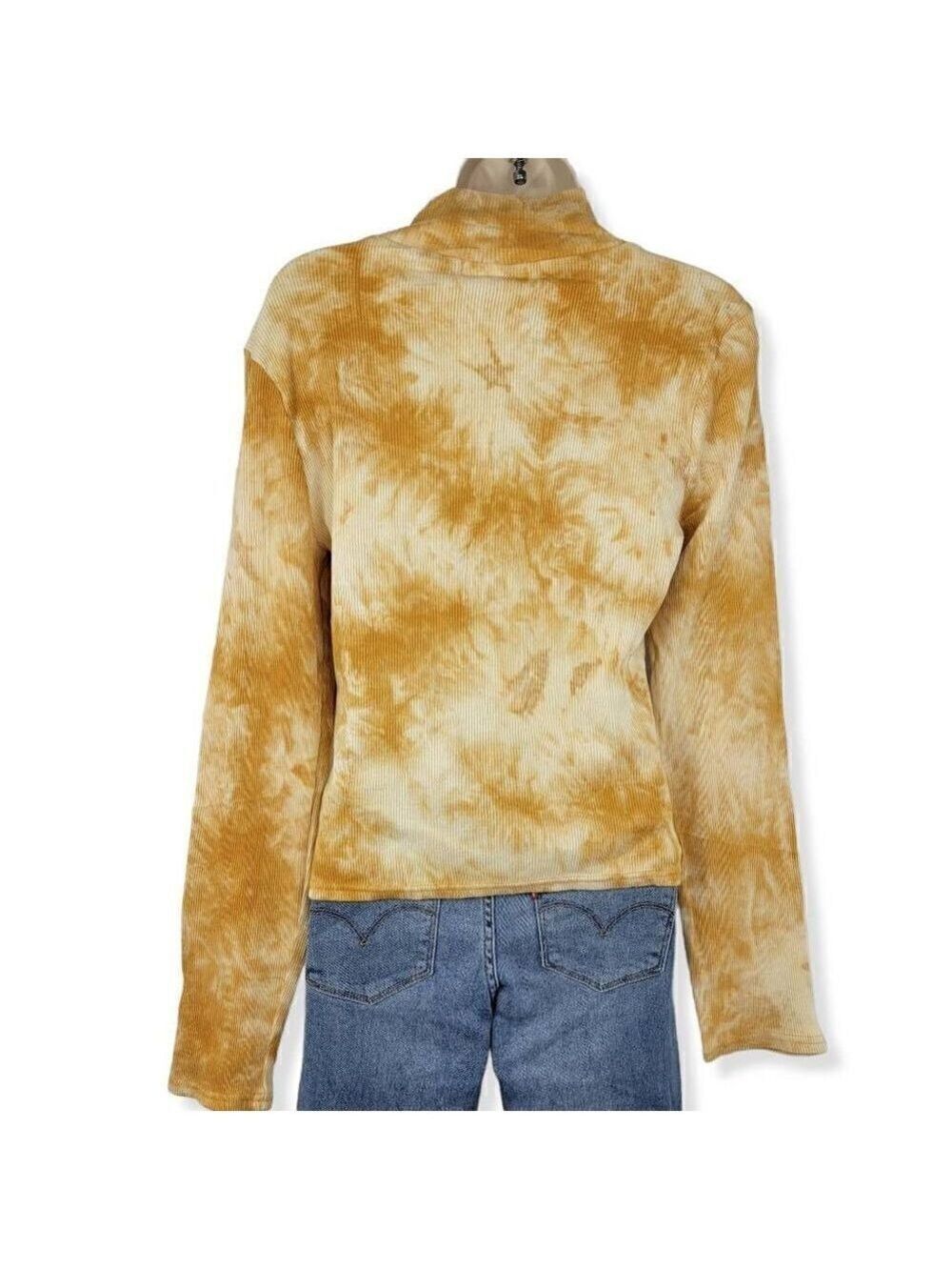Planet Gold Yellow Tie Dye Long Sleeve Top Large Junior - Picture 4 of 5
